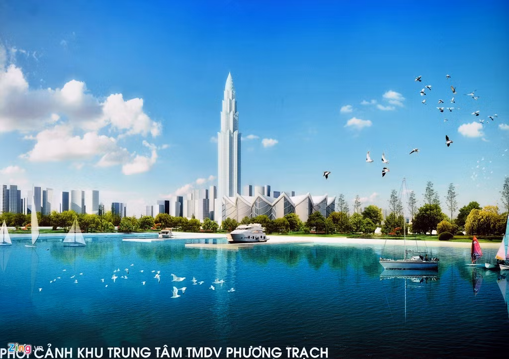 Trọng tâm của khu vực là Tháp tài chính thương mại Phương Trạch cao 108 tầng.