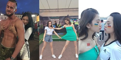 Những hot girl bóng đá của Hisense có rất nhiều hoạt động ngoài trời thu hút người hâm mộ.