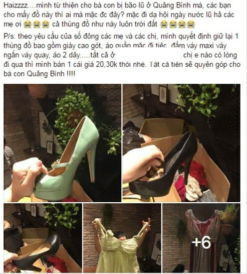 Ngan ngam viec quyen gop giay cao got cho dan vung lu