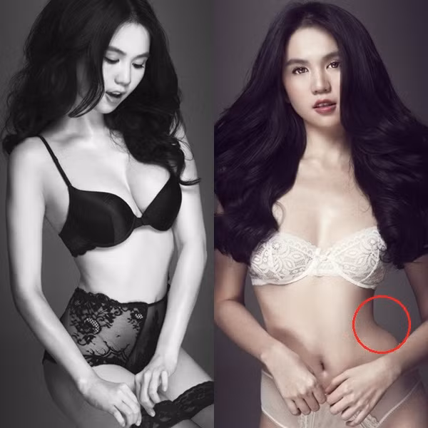 Vòng eo 56 của Ngọc Trinh trở nên dị dạng.