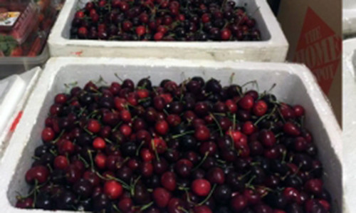 Thùng cherry được Cody Vũ cho rằng đã bị cạy. (Ảnh: FBNV).