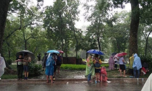 Day song canh gioi tre mac ao mua choi game giua troi bao