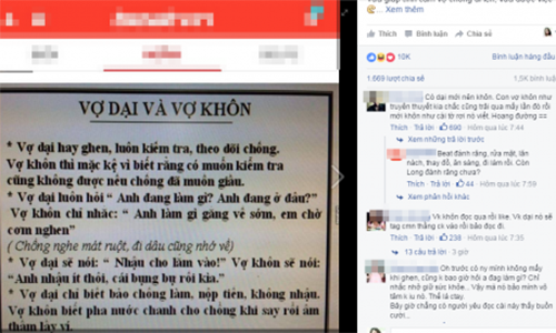 Ngoi mat nghe tranh cai chuyen “vo dai - vo khon” tren mang