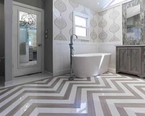 Dưới đây là những kiểu trang trí tường nhà, sàn nhà, nội thất với họa tiết chevron ấn tượng, đơn giản mà sang trọng.