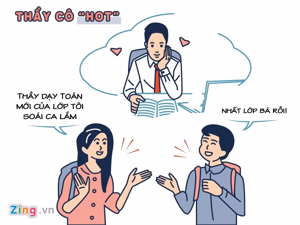 Đặc biệt, giáo viên trẻ, có ngoại hình "long lanh" luôn được học trò mến mộ và nhắc tới hàng ngày.