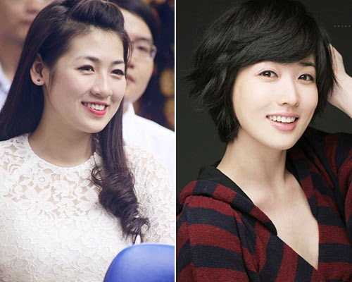 Khi đặt hai ảnh của Tú Anh và nữ diễn viên Những nàng công chúa nổi tiếng cạnh nhau, nhiều người tưởng chỉ là một.