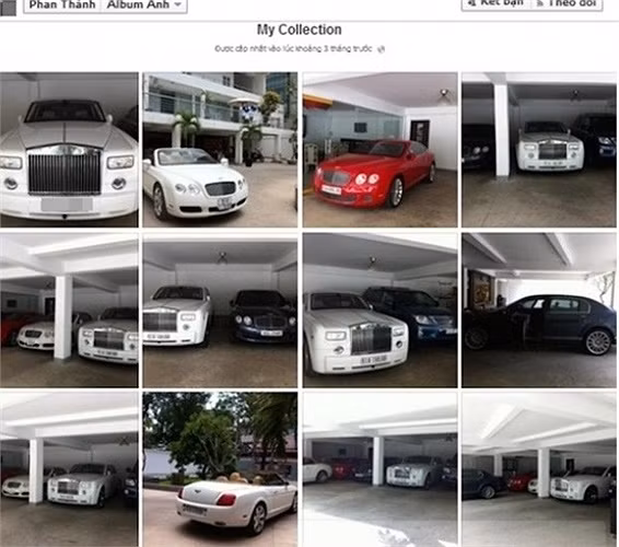 Phan Thành rất nổi tiếng trong giới chơi xe của Sài Gòn khi sở hữu bộ sưu tập xế hộp đắt đỏ. Trên trang cá nhân của mình, anh thường xuyên đăng tải hình ảnh về những chiếc xe mình yêu thích trong garage như Bentley, Lexus GX570, Ferrari 458, Roll Royce Phantom...