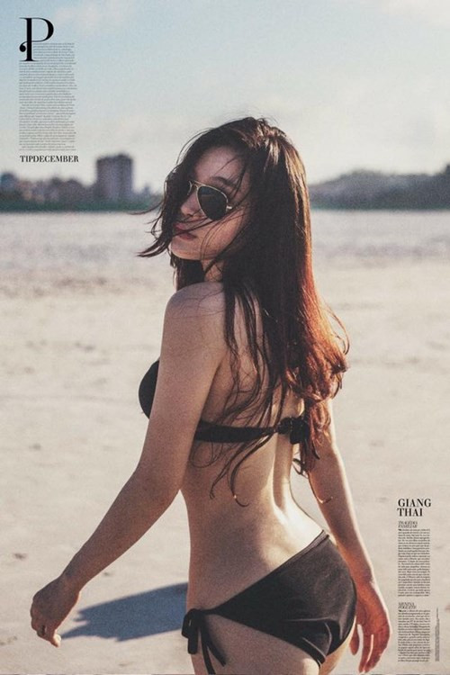 Thần thái, cách tạo dáng chuyên nghiệp kết hợp với ngoại hình cực nóng bỏng và quyến rũ - tất cả những điều đó đã khiến nhiều người nhầm tưởng rằng Giang là một cô mẫu ảnh lâu năm chứ không phải nhân viên ngân hàng như cô tự giới thiệu.