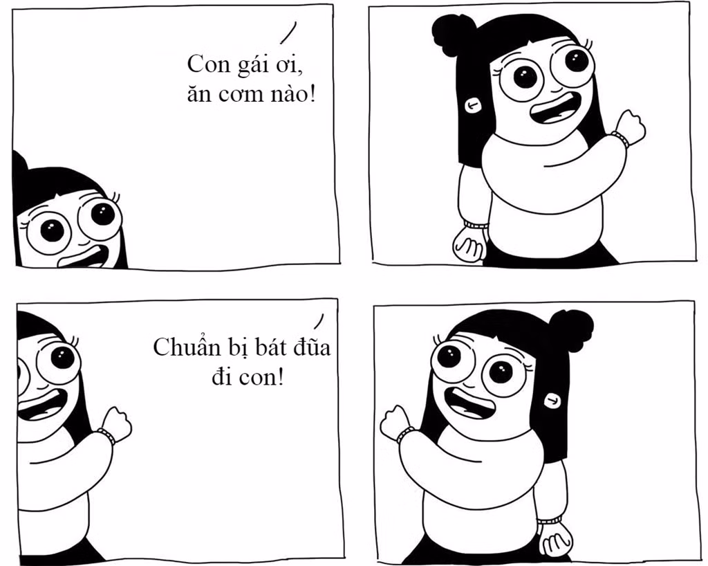 Phản ứng thường thấy ở các tiểu thư khi tưởng như được ăn mà không phải vậy.