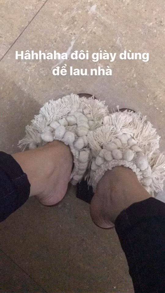 Hình ảnh so sánh hài hước với "giẻ lau nhà" của fashionista.