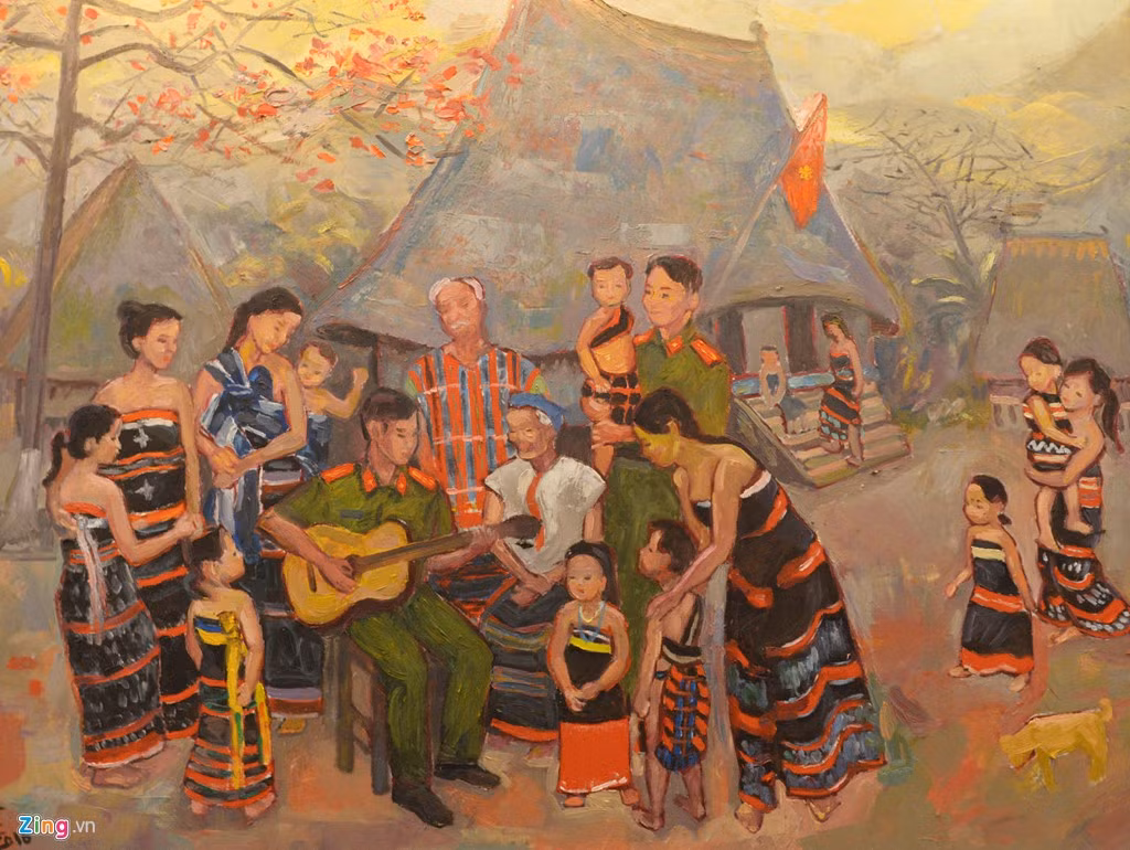 Tác phẩm "Tình quân dân" của tác giả Nguyễn Thị Hòa.