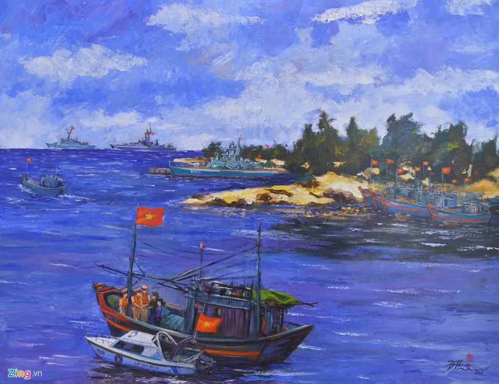 Tác phẩm "Tuần tra trên biển" cuả tác giả Đoàn Văn Thân. Ông đã có 2 tháng xâm nhập thực tế tại Đà Nẵng để có cái nhìn rõ nhất về lực lượng công an, tuần tra trên biển.