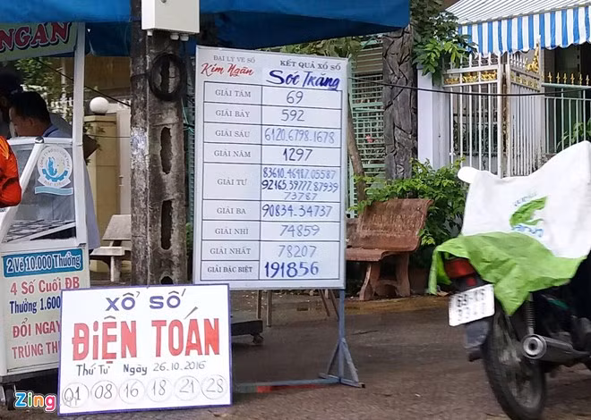 Nhiều điểm bán vé số kiến thiết bán vé điện toán trên đường Ngô Quyền, TP Cà Mau, tỉnh Cà Mau. Ảnh: Việt Tường.