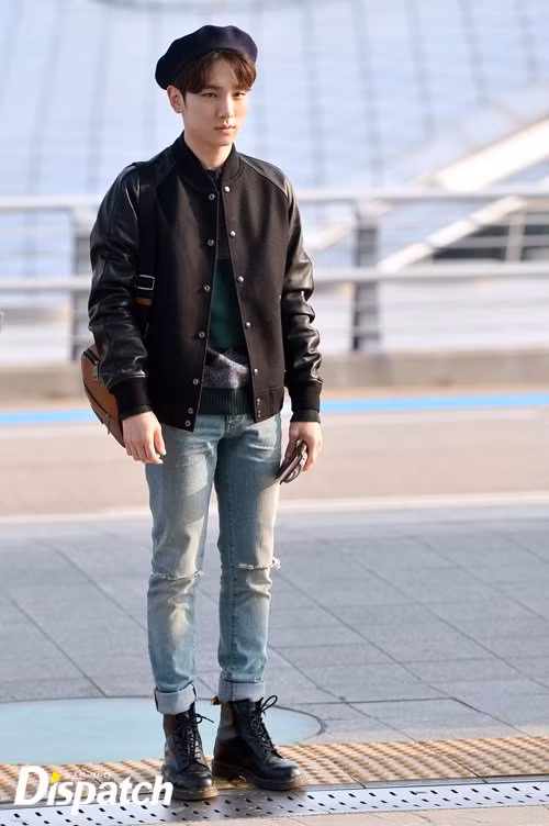  Cách mix nón beret với áo bóng chày, jeans, boot tạo nên tổng thể hoàn hảo, Key (SHINee) sành điệu như một fashionista.