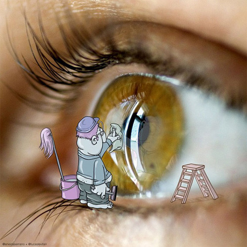 Công nhân vệ sinh lau mắt hàng ngày.