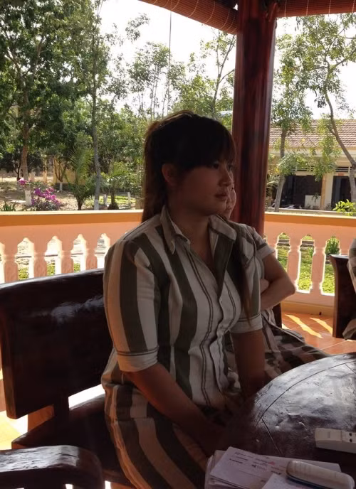 Phạm nhân Thảo đang trò chuyện với PV.