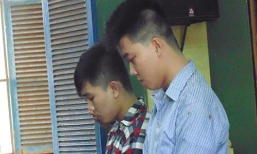 Các bị cáo tại tòa.