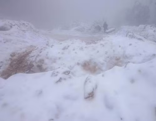 Những nơi xuất hiện nhiều tuyết phải kể đến vùng biên giới bản Buộc Mú, xã Na Ngoi (Kỳ Sơn, Nghệ An) nằm ở độ cao hơn 2000m so với mực nước biển. Ở những nơi này, băng giá xuất hiện, nhiều điểm rơi dày đặc. (Ảnh Khắc Hưng).