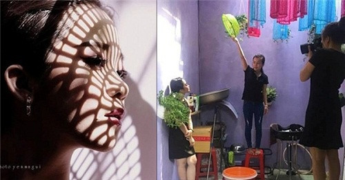 Khi chiêm ngưỡng bức ảnh này, ắt hẳn ai cũng phải "đê mê" về tính nghệ thuật của nó. Tuy nhiên, để "khai sinh" ra chúng, việc tạo cảnh cũng đòi hỏi cả 1 công trình dàn dựng.