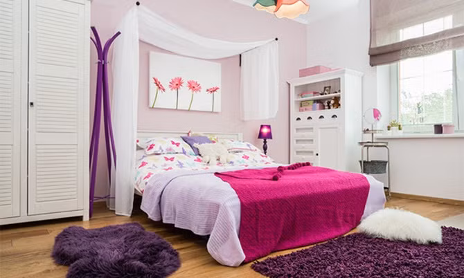 Phòng ngủ trẻ trung, ngọt ngào cho con gái gia chủ. (Ảnh minh họa)