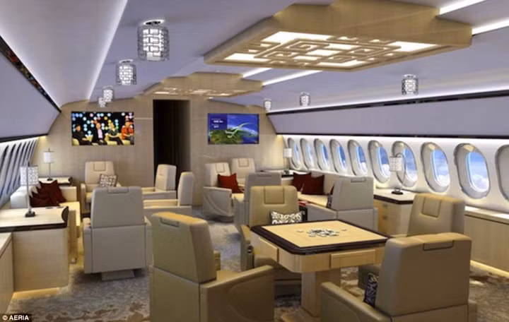 Phòng giải trí trên máy bay riêng của ứng cử viên Tổng thống Mỹ Donald Trump.