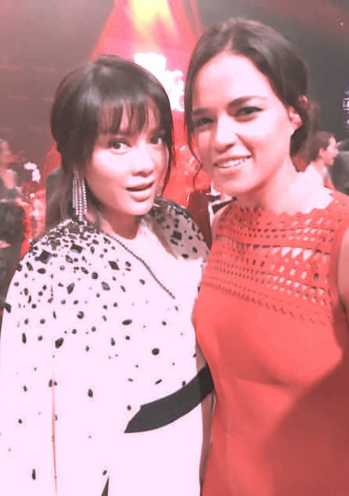 Lý Nhã Kỳ tái ngộ “đả nữ” - Michelle Rodriguez tại một sự kiện ở Hong Kong. Cựu đại sứ du lịch từng có cơ hội gặp mặt ngôi sao Fast &amp; Furious tại LHP Cannes, Pháp hồi năm ngoái.