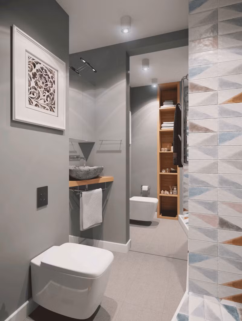 Phòng tắm đầy đủ tiện nghi.