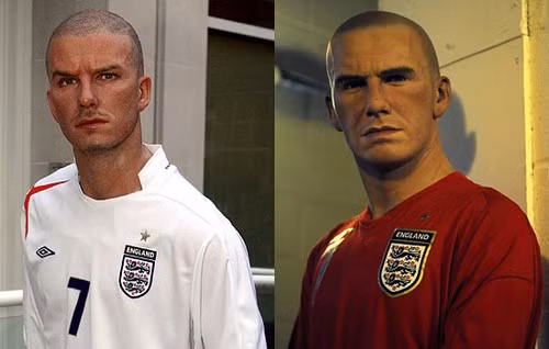 Mọi nét nam tính, điển trai của Beckham đều biến mất trên khuôn mặt bặm trợn của bản sao bằng sáp.
