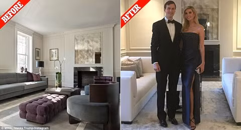 Bộ sofa đã được đổi thành tông màu trắng.