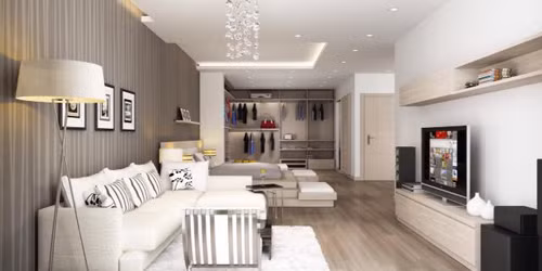 3. Siêu mẫu Ngọc Thạch Gần đây, siêu mẫu Ngọc Thạch và chồng đã chào đón cậu con trai đầu đời. Tổ ấm của hai vợ chồng ở Thái Hà (Hà Nội) giờ đây lại rộn ràng tiếng cười của trẻ thơ. Không gian sống của cả nhà tông xuyệt tông tông màu kem từ phòng khách, phòng ngủ, cho đến cả phòng của bé.