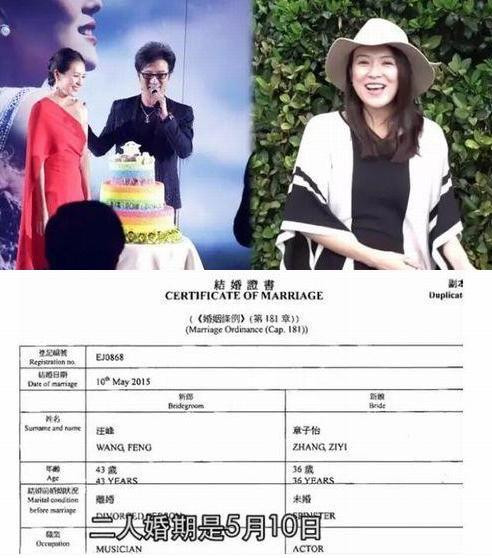 Giấy kết hôn của Chương Tử Di - Uông Phong.