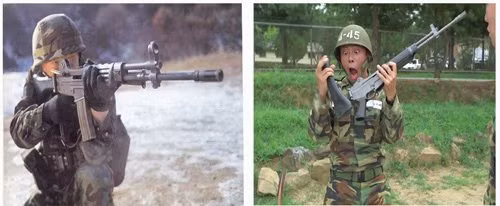Anh lính Hàn bắn súng rất oai phong trên phim nhưng ngoài đời hoàn toàn khác biệt.