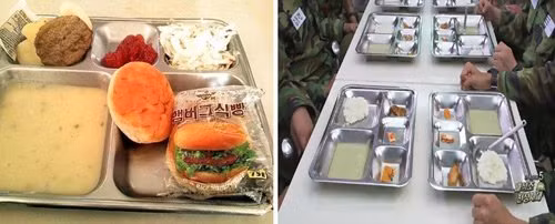 Bữa ăn của lính trên phim và đời thực.