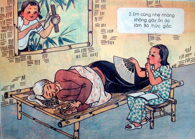 Các nhân vật trong cuốn sách đều mặc những bộ quần áo gắn với thế hệ 8X, đầu 9X, như chiếc quần soóc kaki, áo phông cao cổ, áo sơmi trắng, đeo khăn quàng đỏ, đầu buộc nơ hồng. Cô giáo mặc áo dài, bà nội mặc áo cánh nâu sồng, cả gia đình ăn cơm trên sập gụ... Đây là những hình ảnh khá xa lạ với giới trẻ ngày nay.