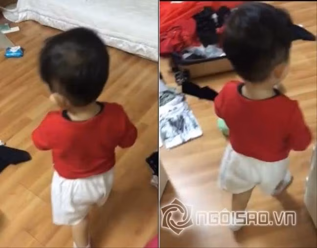 Trong căn phòng của Khánh Thi đồ đạc, quần áo bị vứt lung tung trên sàn.