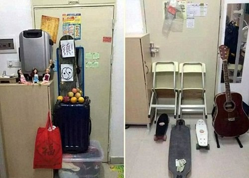 Vali, ghế, trượt patin đều trở thành vật chống trộm.