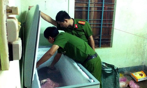 Gia Lai phát hiện hơn 350 kg thịt không rõ nguồn gốc. Ảnh GDTĐ