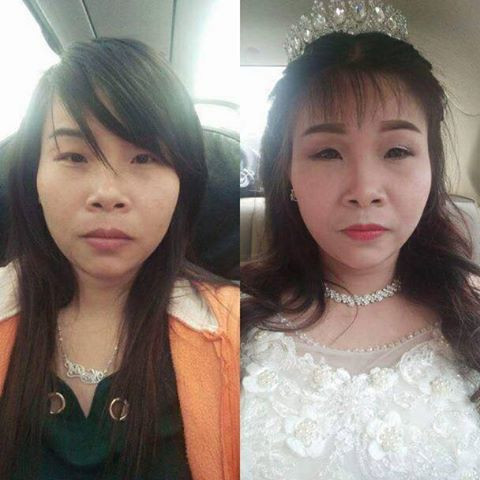 Cô dâu 23 tuổi sau khi "phù phép" make up thành cụ bà 73 tuổi khiến cộng đồng mạng xôn xao.