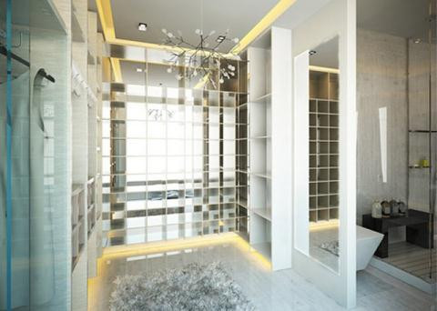 Phòng tắm riêng nối liền với khu để trang phục.