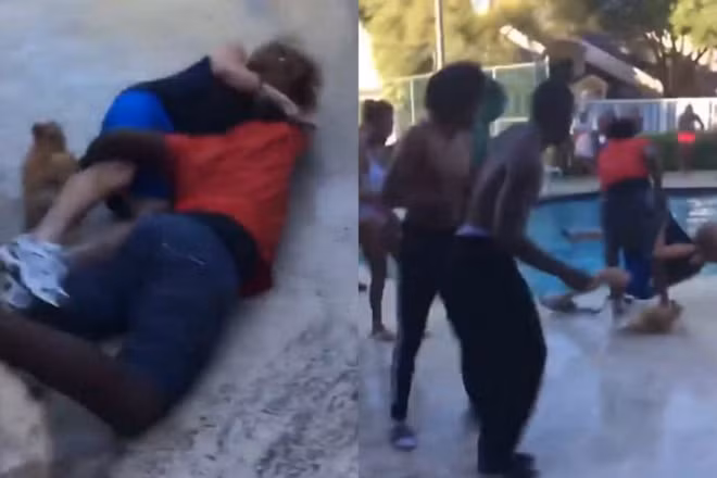 Nam thanh nien nem cu ba xuong nuoc vi ngan can tiec tung