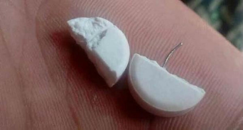 Hình ảnh viên thuốc có chứa cây kim được lan truyền trên mạng xã hội Nga.