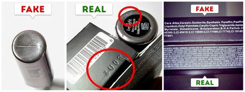 Kiểm tra mã vạch, số seri và thông tin sản xuất Nếu sản phẩm là hàng giả, thì 2, 3 số đầu của mã vạch trên sản phẩm cũng như trên bao bì không khớp với mã quốc gia nơi khai báo xuất xứ sản phẩm. Ngoài ra, số seri trong sản phẩm giả thường thiếu. Trước khi mua sản phẩm, bạn phải kiểm tra số seri sản phẩm có trùng với chữ số trên bao bì hay không. Hơn nữa, sản phẩm gốc luôn thể hiện thành phần của chúng trên bao bì. Thương hiệu mỹ phẩm cao cấp thường cung cấp cho khách hàng thông tin bổ sung được dịch trong một vài ngôn ngữ. Nếu bao bì ít thông tin về sản phẩm, đó không phải là chính hãng.