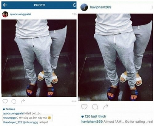 Ngày 28/10/2015, Quốc Cường khoe trên Instagram hình ảnh mặc đồ thể thao giản dị và chụp chung với một cô gái giấu mặt. Người hâm mộ nhận ra cô gái này chính là Hạ Vi bởi người đẹp cũng đăng bức ảnh tương tự trên trang cá nhân.