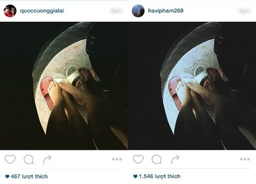 Đầu tháng 11/2015, cặp đôi tin đồn hot nhất lúc bấy giờ tiếp tục khiến fan bấn loạn khi đăng tải bức ảnh hai đôi chân trần đứng song song nhau.