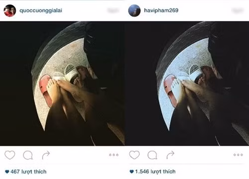 Đầu tháng 11/2015, cặp đôi tin đồn hot nhất lúc bấy giờ tiếp tục khiến fan bấn loạn khi đăng tải bức ảnh hai đôi chân trần đứng song song nhau.