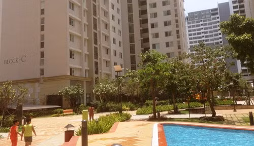 Một góc đường vào block C, khu sinh sống của Hoa hậu Trương Hồ Phương Nga tại Imperia An Phú, quận 2.