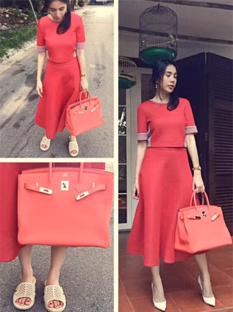 Thủy Tiên cũng chuẩn bị sẵn một đôi dép lê cho những bức ảnh chụp ngang thân.