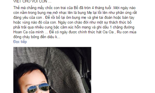 Ca si Tung Duong viet gi trong ‘tam thu’ gui con trai?