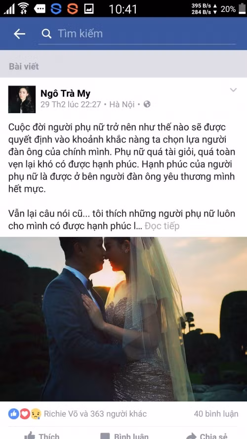 Á hậu Ngô Trà My cho rằng mình đã tìm được hạnh phúc đích thực của cuộc đời.