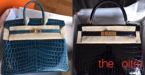 Nữ đại gia Thanh Hóa chịu chơi còn mua hẳn 02 chiếc túi Hermes 02 màu có giá 1 tỷ 300 triệu mỗi chiếc để thay đổi.